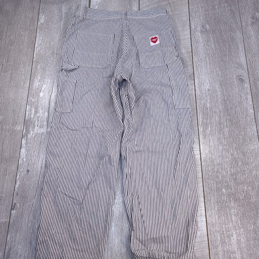 Carhartt Women's Striped Ankle Work Pants in Navy & White